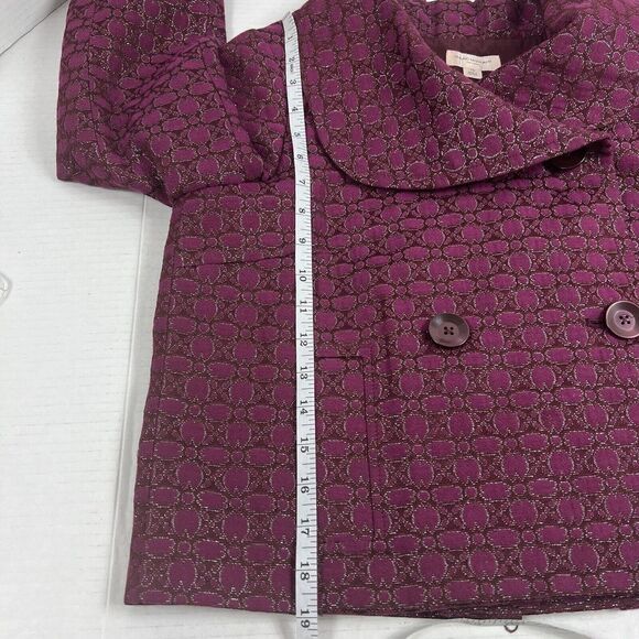 Isaac Mizrahi Purple & Metallic Coat Jacket Jackie Kennedy Vibes Size 10 READ - Picture 13 of 14